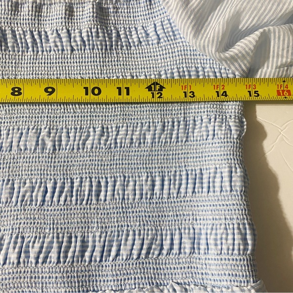 SHE & SKY Baby Blue Off the Shoulder Dress Casual Peasant Boho Size Large - Picture 10 of 10